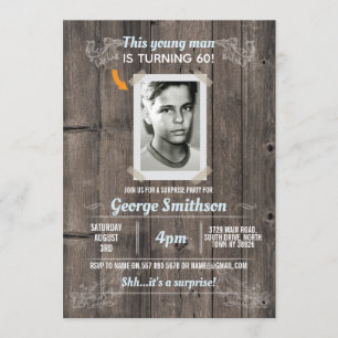 Invitations bleues vintages de surprise