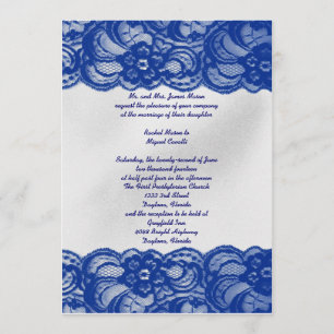 Invitations bleus de dentelle