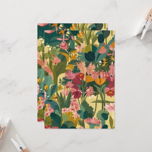 Invitations Bloomy Gargen motif (Devant/Arrière en situation)