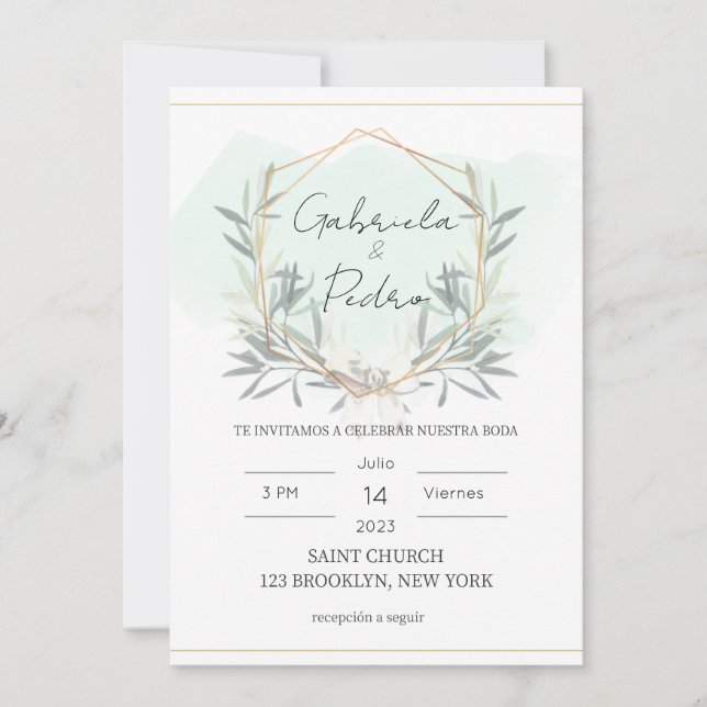 Invitations Boda En Espanol (Devant)