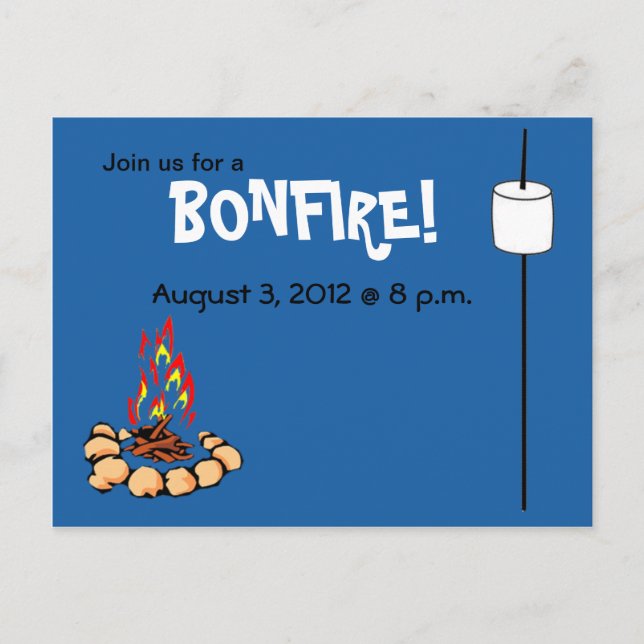 Invitations BONFIRE & marshmallow (Devant)