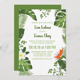 Invitations botaniques de mariage de feuillage