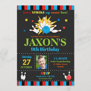Invitations Boys de Bowling Birthday Party