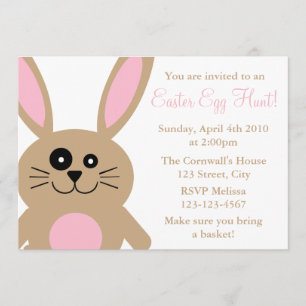 Invitations Brown de chasse aux oeufs de Pâques