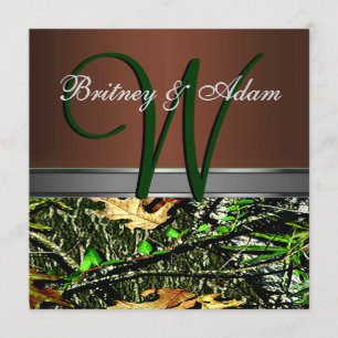 Invitations Brown et Mossy Green Camo Wedding