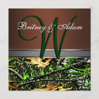 Invitations Brown et Mossy Green Camo Wedding