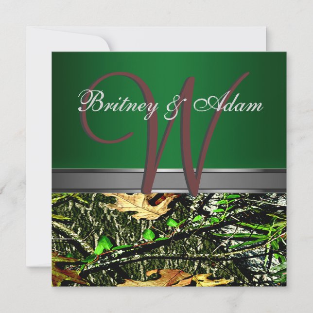Invitations Brown et Mossy Green Camo Wedding (Devant)