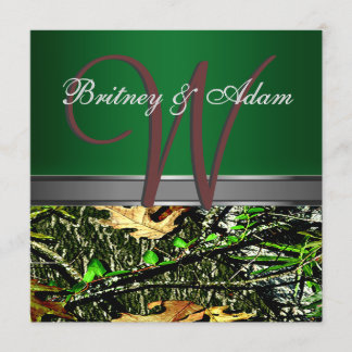 Invitations Brown et Mossy Green Camo Wedding
