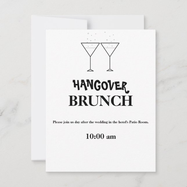 Invitations "Brunch de la gueule de bois" (Devant)
