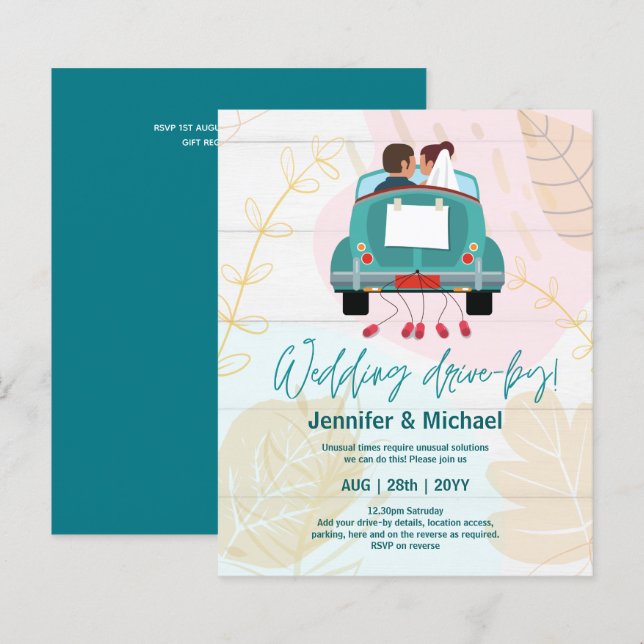 Invitations budgétaires d'entraînement Mariage mig (Devant / Derrière)