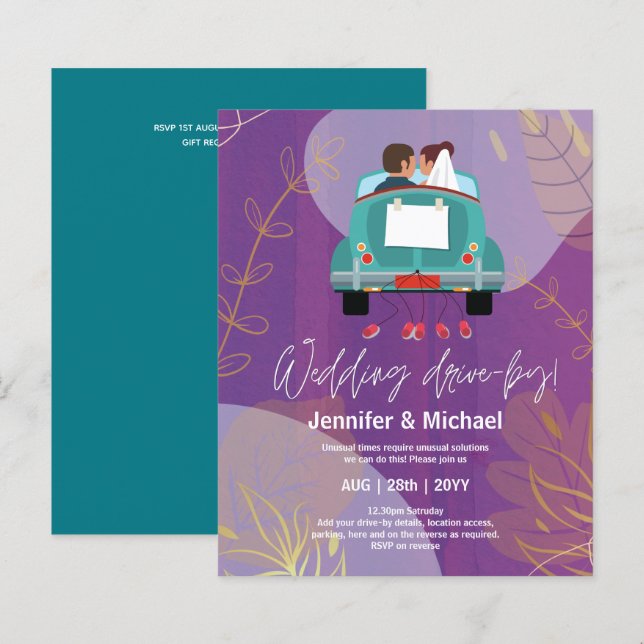Invitations budgétaires d'entraînement Mariage mig (Devant / Derrière)