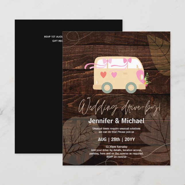 Invitations budgétaires d'entraînement Mariage mig (Devant / Derrière)