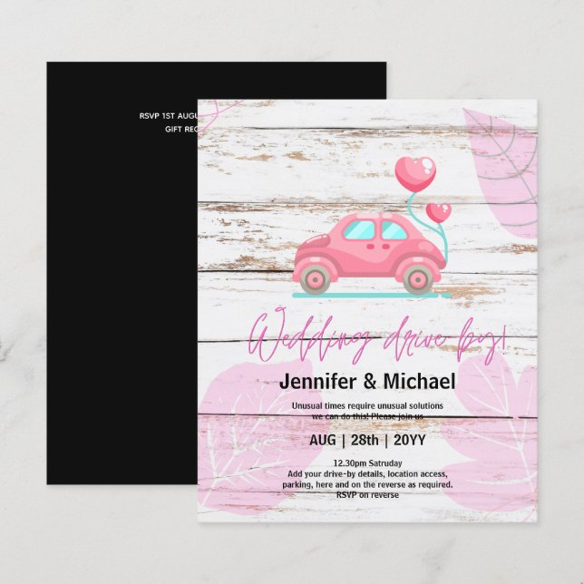 Invitations budgétaires d'entraînement Mariage mig (Devant / Derrière)
