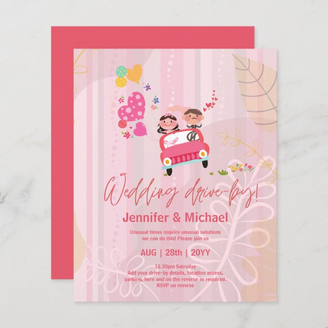 Invitations budgétaires d'entraînement Mariage mig (Devant / Derrière)