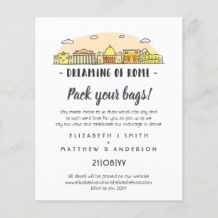 Invitations budgétaires manuscrites du Mariage ROM