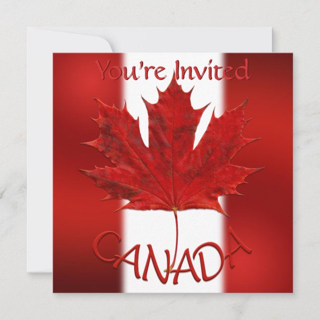Invitations canadiennes Feuille d'érable personnal (Devant)