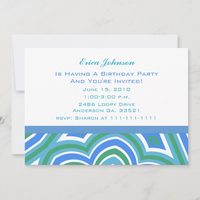 Invitations chaudes de partie des eaux (Devant)