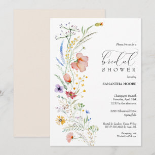Invitations chic Fleurs sauvages de douche nuptial