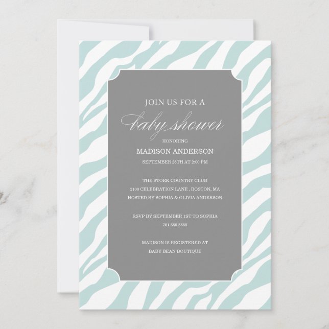 INVITATIONS CHICS DE BABY SHOWER DE LA DOUCHE (Devant)