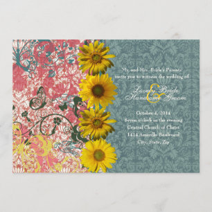 Invitations chics de mariage de Boho de tournesol