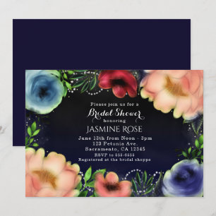 Invitations chics de soirée de lueur florale