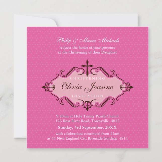 INVITATIONS CHRISTENING :: viva 10SQ (Devant)