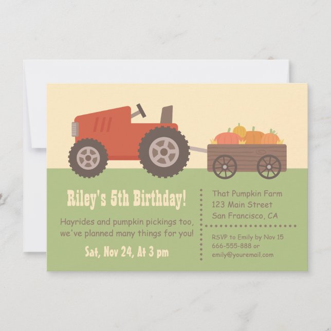 Invitations Citrouille Anniversaire de enfant (Devant)