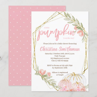 Invitations Citrouille De Douche Bébée Pour Une Fi