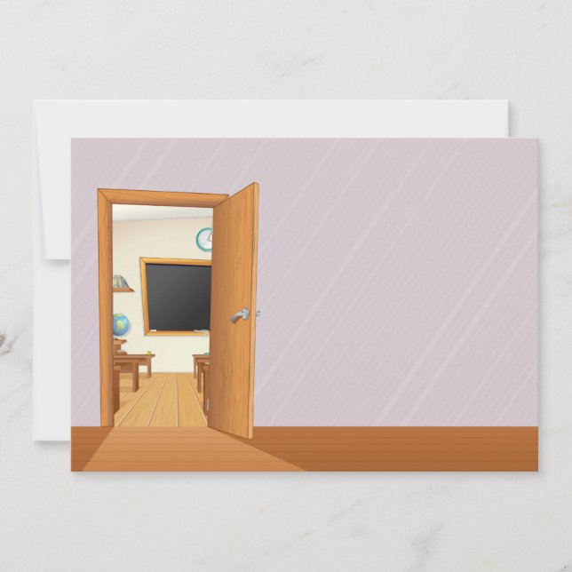 Invitations Classeur à travers une porte ouverte (Devant)