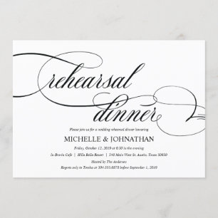 Invitations classiques de la répétition de mariage