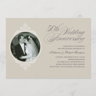 Invitations classiques en grès du 50e anniversaire