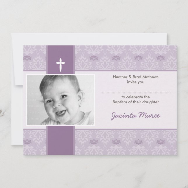 INVITATIONS CLASSY BAPTISM :: jolie 5L (Devant)
