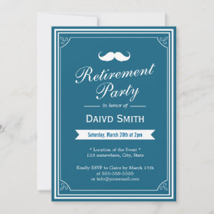 Invitations Classy Blue Green Retraite Party
