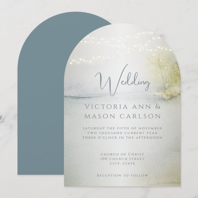 Invitations Coastal Chic Wedding (Devant / Derrière)