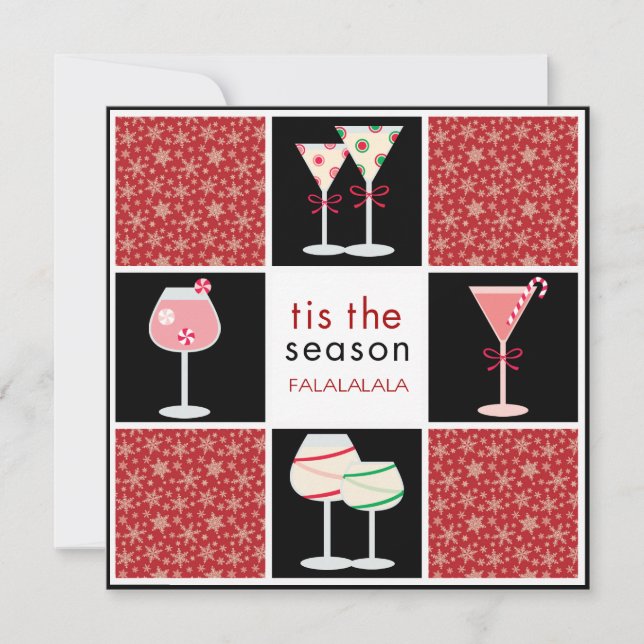 Invitations Cocktail Party pour les fêtes (Devant)