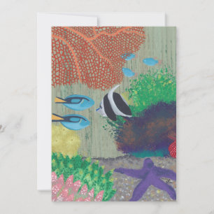 Invitations Colorées à la fête des poissons tropic