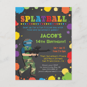 Invitations colorées de fête d'anniversaire de