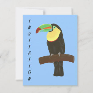 Invitations colorées Toucan Bird Birthday Party