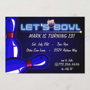 Invitations cosmiques de partie de bowling de