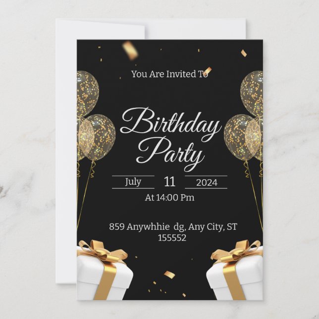 Invitations créatives et uniques à la fête d'anniv (Devant)