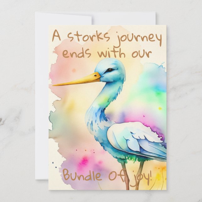 Invitations créatives et uniques de douche pour bé (Devant)