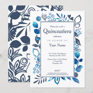 Invitations Crystal Blue Quinceañera