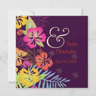 Invitations Custom/Leis/Luau/hibiscusWedding