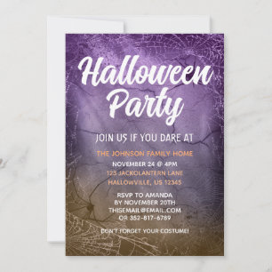 Invitations customisées à la fête d'Halloween avec