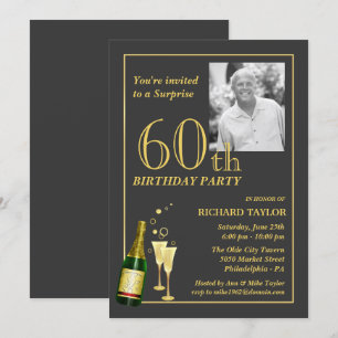 Invitations Customisées à la fête du 60e anniversa