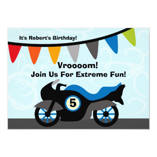 Invitations Customisees D Anniversaire De Moto De Zazzle Fr