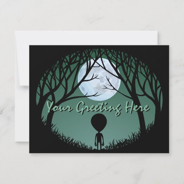 Invitations d'Aliens Personnalisé Cute Alien Art R (Devant)