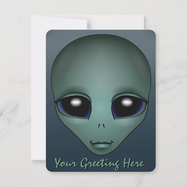 Invitations d'Aliens Personnalisé Cute Alien Art R (Devant)