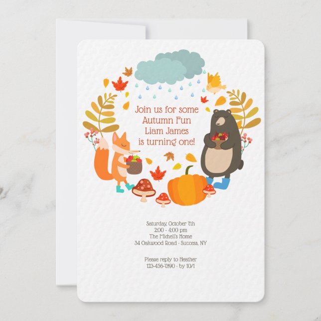 Invitations d'amis d'automne (Devant)