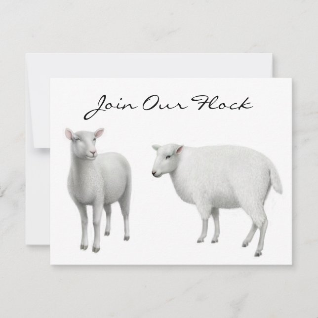 Invitations d'animal de ferme de moutons (Devant)